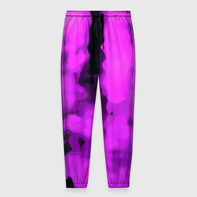 Мужские брюки 3D с принтом Узор фиолетовая нежность в Белгороде, 100% полиэстер | манжеты по низу, эластичный пояс регулируется шнурком, по бокам два кармана без застежек, внутренняя часть кармана из мелкой сетки | 