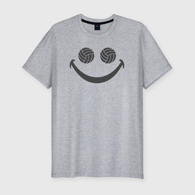 Мужская футболка хлопок Slim с принтом Волейбольная улыбка в Белгороде, 92% хлопок, 8% лайкра | приталенный силуэт, круглый вырез ворота, длина до линии бедра, короткий рукав | 