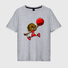 Мужская футболка хлопок Oversize с принтом Baby Jordan в Курске, 100% хлопок | свободный крой, круглый ворот, “спинка” длиннее передней части | Тематика изображения на принте: 