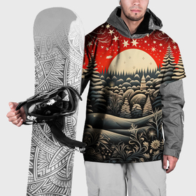 Накидка на куртку 3D с принтом Новогодняя сказка зимний рисунок , 100% полиэстер |  | Тематика изображения на принте: 