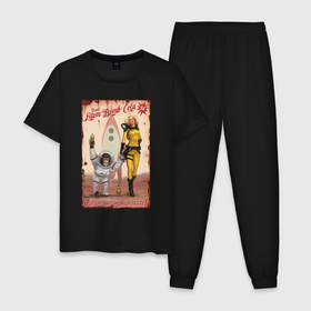 Мужская пижама хлопок с принтом Fallout   atom bomb cola , 100% хлопок | брюки и футболка прямого кроя, без карманов, на брюках мягкая резинка на поясе и по низу штанин
 | 