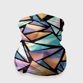 Бандана-труба 3D с принтом Радужные треугольники   кристаллы голографические в Екатеринбурге, 100% полиэстер, ткань с особыми свойствами — Activecool | плотность 150‒180 г/м2; хорошо тянется, но сохраняет форму | 