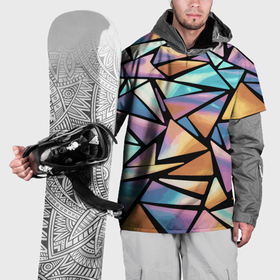 Накидка на куртку 3D с принтом Радужные треугольники   кристаллы голографические в Екатеринбурге, 100% полиэстер |  | 