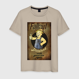Мужская футболка хлопок с принтом Fallout   dixieland , 100% хлопок | прямой крой, круглый вырез горловины, длина до линии бедер, слегка спущенное плечо. | 