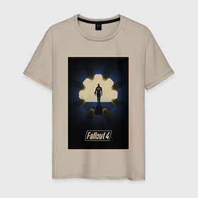 Мужская футболка хлопок с принтом Fallout 4   vault door , 100% хлопок | прямой крой, круглый вырез горловины, длина до линии бедер, слегка спущенное плечо. | 