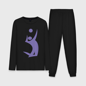 Мужская пижама с лонгсливом хлопок с принтом Purple volleyball ,  |  | Тематика изображения на принте: 
