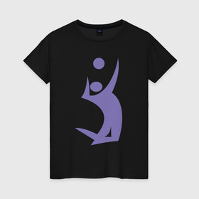 Женская футболка хлопок с принтом Purple volleyball в Петрозаводске, 100% хлопок | прямой крой, круглый вырез горловины, длина до линии бедер, слегка спущенное плечо | 