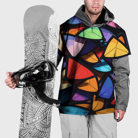 Накидка на куртку 3D с принтом Крылья бабочки кислотного цвета в Петрозаводске, 100% полиэстер |  | 