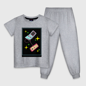 Детская пижама хлопок с принтом Gameboy and joystick , 100% хлопок |  брюки и футболка прямого кроя, без карманов, на брюках мягкая резинка на поясе и по низу штанин
 | 