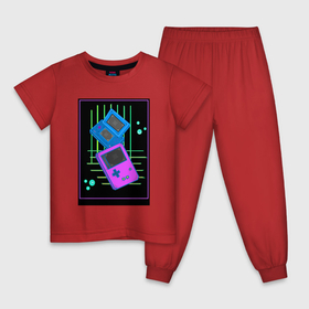 Детская пижама хлопок с принтом Vintage consoles , 100% хлопок |  брюки и футболка прямого кроя, без карманов, на брюках мягкая резинка на поясе и по низу штанин
 | 