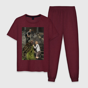 Мужская пижама хлопок с принтом Сайлент хилл 2006 в Петрозаводске, 100% хлопок | брюки и футболка прямого кроя, без карманов, на брюках мягкая резинка на поясе и по низу штанин
 | Тематика изображения на принте: 