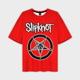 Мужская футболка oversize 3D с принтом Slipknot пентаграмма ,  |  | 