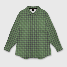 Мужская рубашка oversize 3D с принтом Зеленая клетка классика в Курске,  |  | Тематика изображения на принте: 