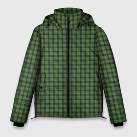 Мужская зимняя куртка 3D с принтом Зеленая клетка классика в Петрозаводске, верх — 100% полиэстер; подкладка — 100% полиэстер; утеплитель — 100% полиэстер | длина ниже бедра, свободный силуэт Оверсайз. Есть воротник-стойка, отстегивающийся капюшон и ветрозащитная планка. 

Боковые карманы с листочкой на кнопках и внутренний карман на молнии. | 