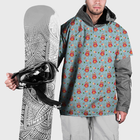 Накидка на куртку 3D с принтом Новогодние медвежата с подарками в Тюмени, 100% полиэстер |  | 