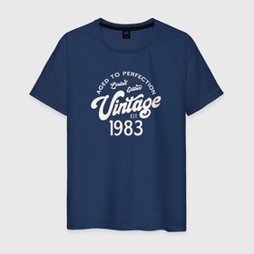 Мужская футболка хлопок с принтом 1983 год   выдержанный до совершенства в Кировске, 100% хлопок | прямой крой, круглый вырез горловины, длина до линии бедер, слегка спущенное плечо. | 