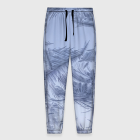 Мужские брюки 3D с принтом Морозные узоры на замерзшем окне в Кировске, 100% полиэстер | манжеты по низу, эластичный пояс регулируется шнурком, по бокам два кармана без застежек, внутренняя часть кармана из мелкой сетки | 