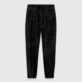 Мужские брюки 3D с принтом Чёрный папоротник , 100% полиэстер | манжеты по низу, эластичный пояс регулируется шнурком, по бокам два кармана без застежек, внутренняя часть кармана из мелкой сетки | 