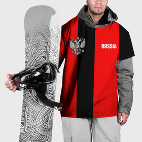 Накидка на куртку 3D с принтом Красный и черный   герб РФ в Курске, 100% полиэстер |  | 