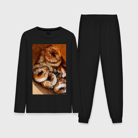 Мужская пижама с лонгсливом хлопок с принтом Пончики в сахарной пудре в Тюмени,  |  | 