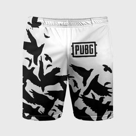Мужские шорты спортивные с принтом PUBG black birds в Белгороде,  |  | 