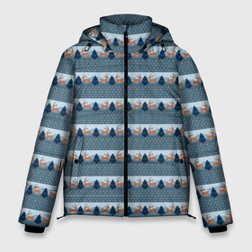 Мужская зимняя куртка 3D с принтом Олени в синем лесу в Тюмени, верх — 100% полиэстер; подкладка — 100% полиэстер; утеплитель — 100% полиэстер | длина ниже бедра, свободный силуэт Оверсайз. Есть воротник-стойка, отстегивающийся капюшон и ветрозащитная планка. 

Боковые карманы с листочкой на кнопках и внутренний карман на молнии. | Тематика изображения на принте: 
