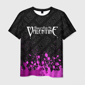 Мужская футболка 3D с принтом Bullet For My Valentine rock legends посередине в Курске, 100% полиэфир | прямой крой, круглый вырез горловины, длина до линии бедер | 