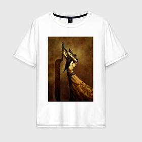 Мужская футболка хлопок Oversize с принтом Сайлент хилл пирамидоголовый в Кировске, 100% хлопок | свободный крой, круглый ворот, “спинка” длиннее передней части | Тематика изображения на принте: 