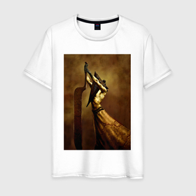 Мужская футболка хлопок с принтом Сайлент хилл пирамидоголовый в Петрозаводске, 100% хлопок | прямой крой, круглый вырез горловины, длина до линии бедер, слегка спущенное плечо. | Тематика изображения на принте: 
