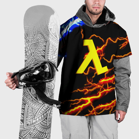 Накидка на куртку 3D с принтом Half Life молнии шторм в Курске, 100% полиэстер |  | 
