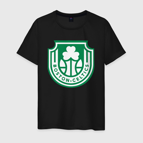 Мужская футболка хлопок с принтом Boston Celtics team в Екатеринбурге, 100% хлопок | прямой крой, круглый вырез горловины, длина до линии бедер, слегка спущенное плечо. | 