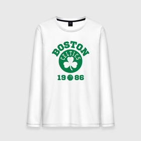 Мужской лонгслив хлопок с принтом Boston Celtics 1986 в Белгороде, 100% хлопок |  | 