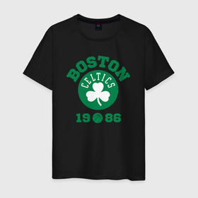 Мужская футболка хлопок с принтом Boston Celtics 1986 , 100% хлопок | прямой крой, круглый вырез горловины, длина до линии бедер, слегка спущенное плечо. | 