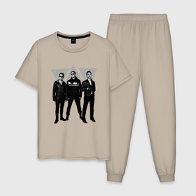 Мужская пижама хлопок с принтом Depeche Mode   Delta Machine DM tour в Белгороде, 100% хлопок | брюки и футболка прямого кроя, без карманов, на брюках мягкая резинка на поясе и по низу штанин
 | Тематика изображения на принте: 