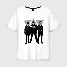 Мужская футболка хлопок Oversize с принтом Depeche Mode   Delta Machine DM tour в Белгороде, 100% хлопок | свободный крой, круглый ворот, “спинка” длиннее передней части | Тематика изображения на принте: 