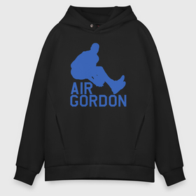 Мужское худи Oversize хлопок с принтом Air Gordon в Ухте, френч-терри — 70% хлопок, 30% полиэстер. Мягкий теплый начес внутри —100% хлопок | боковые карманы, эластичные манжеты и нижняя кромка, капюшон на магнитной кнопке | Тематика изображения на принте: 
