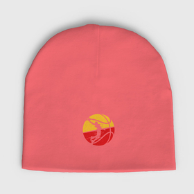 Мужская шапка демисезонная с принтом Red yellow basketball ,  |  | Тематика изображения на принте: 