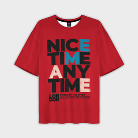 Мужская футболка oversize 3D с принтом Nice time any time в Курске,  |  | 