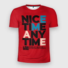 Мужская футболка 3D Slim с принтом Nice time any time в Белгороде, 100% полиэстер с улучшенными характеристиками | приталенный силуэт, круглая горловина, широкие плечи, сужается к линии бедра | Тематика изображения на принте: 