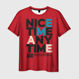 Мужская футболка 3D с принтом Nice time any time в Екатеринбурге, 100% полиэфир | прямой крой, круглый вырез горловины, длина до линии бедер | Тематика изображения на принте: 