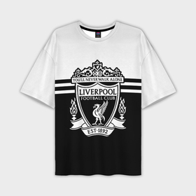 Мужская футболка oversize 3D с принтом Ливерпуль   черно белый в Тюмени,  |  | 
