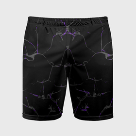 Мужские шорты спортивные с принтом Фиолетовые трещины в Белгороде,  |  | 
