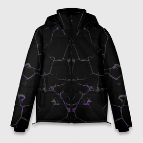 Мужская зимняя куртка 3D с принтом Фиолетовые трещины в Белгороде, верх — 100% полиэстер; подкладка — 100% полиэстер; утеплитель — 100% полиэстер | длина ниже бедра, свободный силуэт Оверсайз. Есть воротник-стойка, отстегивающийся капюшон и ветрозащитная планка. 

Боковые карманы с листочкой на кнопках и внутренний карман на молнии. | 