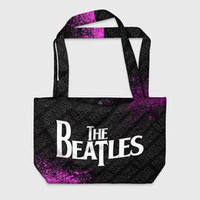 Пляжная сумка 3D с принтом The Beatles rock legends по горизонтали в Курске, 100% полиэстер | застегивается на металлическую кнопку; внутренний карман застегивается на молнию. Стенки укреплены специальным мягким материалом, чтобы защитить содержимое от несильных ударов
 | 