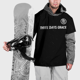 Накидка на куртку 3D с принтом Three Days Grace glitch на темном фоне посередине в Белгороде, 100% полиэстер |  | 