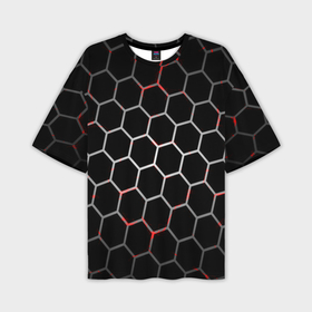 Мужская футболка oversize 3D с принтом Шестиугольник пчелиный улей в Санкт-Петербурге,  |  | 