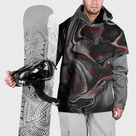 Накидка на куртку 3D с принтом Брызги краски и вода в Кировске, 100% полиэстер |  | 