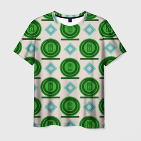 Мужская футболка 3D с принтом Круг логотип и ромб в Кировске, 100% полиэфир | прямой крой, круглый вырез горловины, длина до линии бедер | 