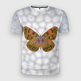 Мужская футболка 3D Slim с принтом Камуфляжная бабочка , 100% полиэстер с улучшенными характеристиками | приталенный силуэт, круглая горловина, широкие плечи, сужается к линии бедра | 