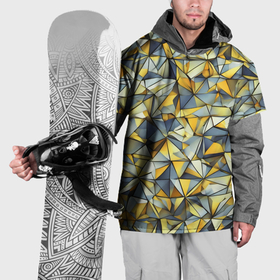 Накидка на куртку 3D с принтом Маленькие золотые треугольники в Екатеринбурге, 100% полиэстер |  | 